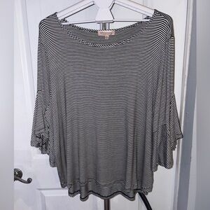 *NWT* Philosophy Black and White Striped Long Sleeve Top - sz3X (P25)